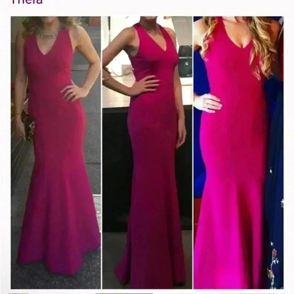 Theia Pink Maxi Dress - Picture 2 of 7